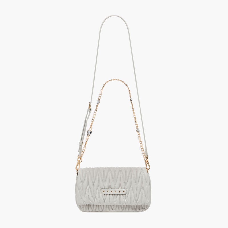 SISLEY حقيبة كروس بودي مبطنة باللون الأبيض للنساء - Image 3